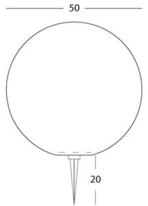 Lampada Sfera da Pavimento Diametro 50Mm Colore Bianco per Esterno Linea Lounge Livos