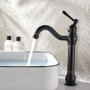Rubinetto da bagno miscelatore monocomando - Bocca girevole 360° - Nero opaco - Per lavabo