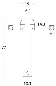 Lampada Palo Paletto per Giardino 2 Luci Orientabili Colore Alluminio per Esterno Linea Eur Sovil