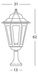Lampada Palo Paletto da Cancello Colore Nero per Esterno Linea Maxi Esagonale Livos