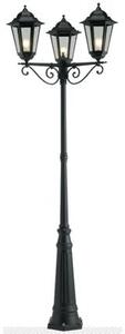 Lampada Palo Alto Tre Luci per Giardino Colore Nero per Esterno Linea Maxi Esagonale Livos