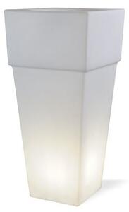 Lampada Vaso Quadrato Grande Colore Bianco per Esterno Linea Lounge Livos
