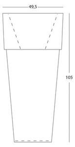 Lampada Vaso Quadrato Grande Colore Bianco per Esterno Linea Lounge Livos