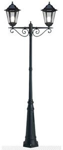 Lampada Palo Alto Due Luci per Giardino Colore Nero per Esterno Linea Maxi Esagonale Livos