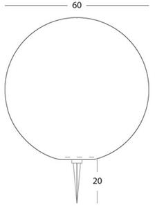 Lampada Sfera da Pavimento Diametro 60Mm Colore Bianco per Esterno Linea Lounge Livos