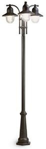 Lampada Palo Alto Tre Luci per Giardino Colore Grigio per Esterno Linea Ice Livos