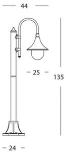 Lampada Palo Paletto per Giardino Colore Ruggine per Esterno Linea Deluxe Livos