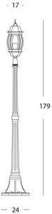 Lampada Palo Medio per Giardino Colore Grigio per Esterno Linea Molata Sovil