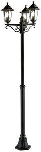 Lampada Palo Tre Luci Colore Nero per Esterno Linea Mini Esagonale Sovil
