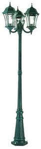 Lampada Palo Alto per Giardino Tre Luci Colore Nero e Verde per Esterno Linea Curvata Sovil