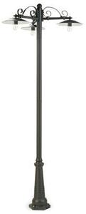 Lampada Palo Tre Luci per Giardino Colore Grigio per Esterno Linea Antique Livos