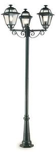 Lampada Palo Alto Tre Luci per Giardino Colore Grigio per Esterno Linea Elegance Livos