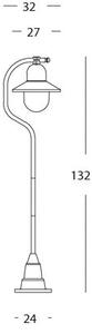 Lampada Palo Paletto per Giardino Colore Grigio per Esterno Linea Ice Livos