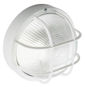 Plafoniera Ovale da Esterno 40W con Gabbia in Resina Sovil Bianca