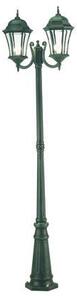 Lampada Palo Due Luci per Giardino Colore Nero e Verde per Esterno Linea Curvata Sovil