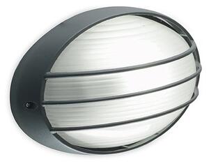Lampada Plafoniera Ovale Grande con Griglia Colore Grigio per Esterno Linea Garden Livos
