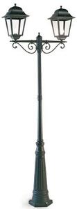 Lampada Palo Alto Due Luci per Giardino Colore Nero per Esterno Linea Maxi Quadrata Livos
