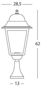 Lampada Palo Paletto da Cancello Colore Nero per Esterno Linea Maxi Quadrata Livos