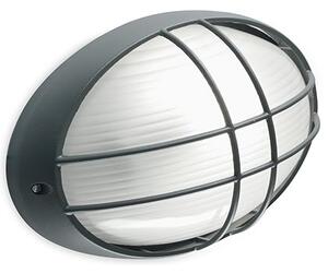 Lampada Plafoniera Ovale Grande con Gabbia Colore Grigio per Esterno Linea Garden Livos