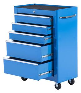 Carrello Porta Utensili da Officina con Cassettiera Azzurro 61.5x33x85 cm
