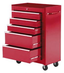 Carrello Porta Utensili Attrezzi Attrezzatura con Cassettiera Rosso 61.5x33x85 cm