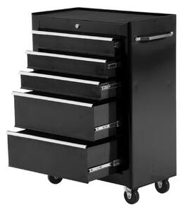 Carrello Porta Utensili con Cassettiera da Officina Nero 61.5x33x85 cm