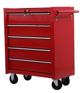 Carrello da Lavoro Cassettiera Porta Utensili Rosso 67.5x33x77 cm