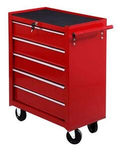 Carrello da Lavoro Cassettiera Porta Utensili Rosso 67.5x33x77 cm