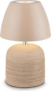 Briloner Cera Lampada da tavolo senza fili IP44, dimmerabile, touch, batteria ricaricabile, Vetroceramica, beige, Ø14 x 36 cm