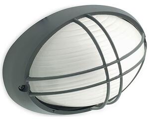 Lampada Plafoniera Ovale Piccola con Gabbia Colore Grigio per Esterno Linea Garden Livos