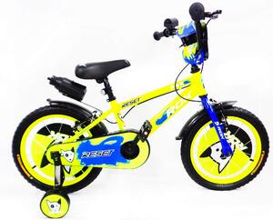 Bicicletta per Bambino 12" 2 Freni con Borraccia e Scudetto Frontale Gialla e Blu