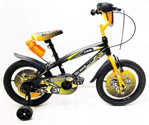 Bicicletta per Bambino 16" 2 Freni con Borraccia e Scudetto Frontale Nera
