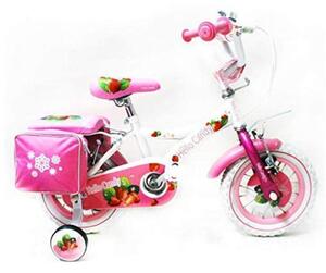 Bicicletta per Bambina 12" 2 Freni con Cestino e Borse Laterali Bianca