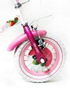 Bicicletta per Bambina 12" 2 Freni con Cestino e Borse Laterali Bianca
