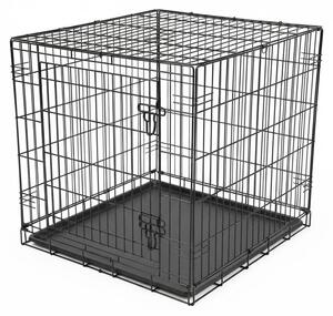 Gabbia pieghevole per cani New World B36, colore nero, dimensioni approssimative: 91 x 58 x 63 cm