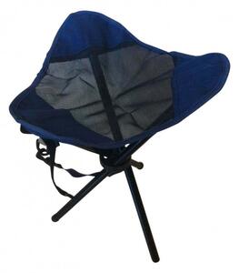 Sgabello Fisher 31x31x43 h cm in Acciaio e Oxford Blu