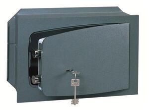 Cassaforte a Muro a Chiave 31x19x19,5 cm in Acciaio Grigia