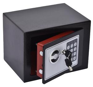 Cassaforte a Mobile Elettroinica a Batteria 23x17x17 cm in Acciaio Nera