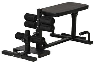 Panca Fitness per Squat 3 in 1 Altezza Regolabile Panca Inclinabile Nera