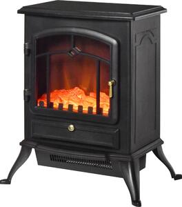 HOMCOM Camino Elettrico da Terra con Effetto Fiamma ABS 45x28x54cm Nero