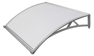 Pensilina Tettoia in Policarbonato Compatto Satinato Opalino con Sgocciolatoio 140x90 cm