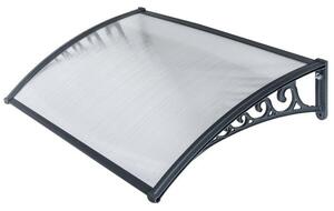 Pensilina Tettoia Modulabile Alveolare in Policarbonato Grigio/Trasparente 120X80cm Bertozzi Naxos
