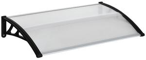 Pensilina Tettoia 110x60x23 cm in Policarbonato e Alluminio Trasparente
