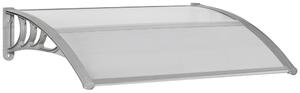 Pensilina Tettoia 100x80 cm in Policarbonato Anti-UV Argento