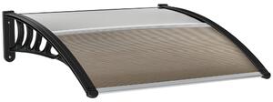 Pensilina Tettoia 100x100x26 cm in Policarbonato Anti-UV Marrone