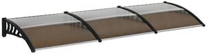 Pensilina Tettoia 300x100x26 cm in Policarbonato e Alluminio Marrone
