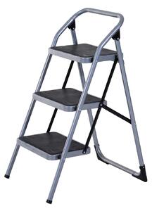Scaletta Sgabello 3 Gradini in Ferro Pieghevole 92x48x62 cm
