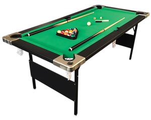Tavolo da Biliardo Pieghevole Panno Verde 158x66 cm Lanzoni 6 Piedi Aladin