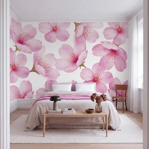 Carta da parati Mazzo di fiori rosa, Carta da parati Alberi, Carta da parati popolare - Tapeko.it