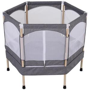 Trampolino Tappeto Elastico per Bambini 126x109x98 cm Grigio